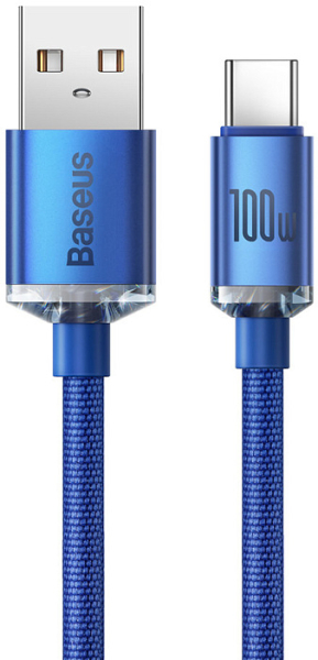 Купить Кабель Baseus Crystal Shine (CAJY000503) USB-A/Type-C 100W 2m (Blue) 1208767